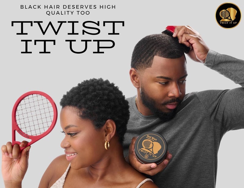 Twist it Up مشط (بوند أسود) - بديل لأسفنجات الشعر، يخلق تجاعيد ولفائف للرجال السود، تصميم مضرب تنس - Image 4
